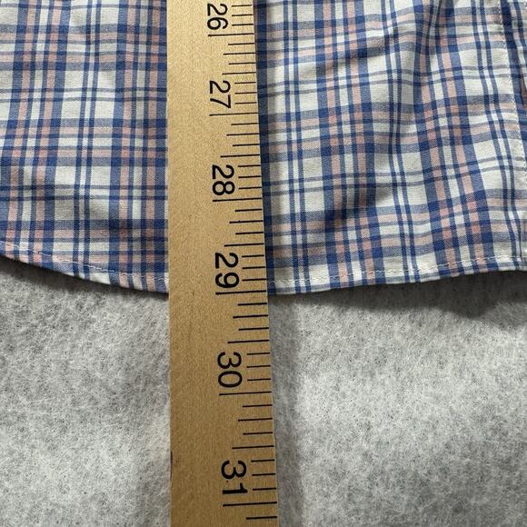 UNTUCKit LT Men’s Large Wrinkle Free Pink/Blue Plaid Check Shirt Button - Picture 5 of 5